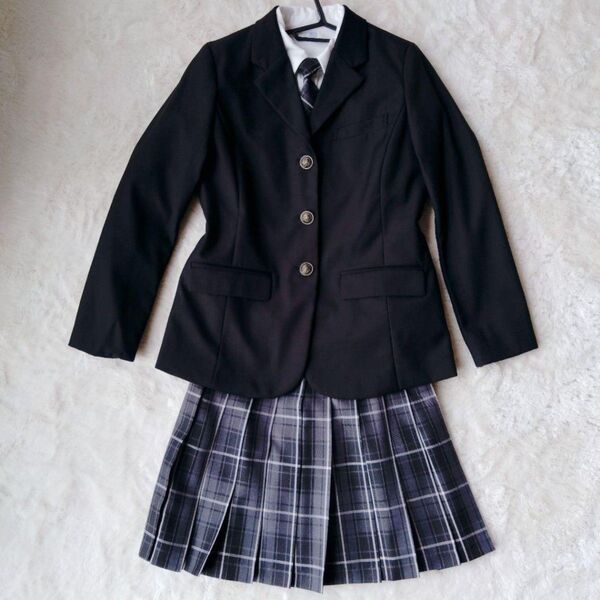 【女の子 150】ジャケット スカート シャツ ネクタイ セレモニー セットアップ ブレザー チェックスカート