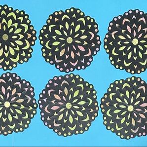 10枚セット 折り紙切り絵 花火 ハンドメイド 幼稚園 保育園 介護 施設 児童会館 夏 夏祭り 壁面飾り 製作