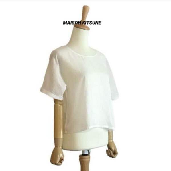 【MAISON KITSUNE】 半袖 プルオーバーシアーブラウス