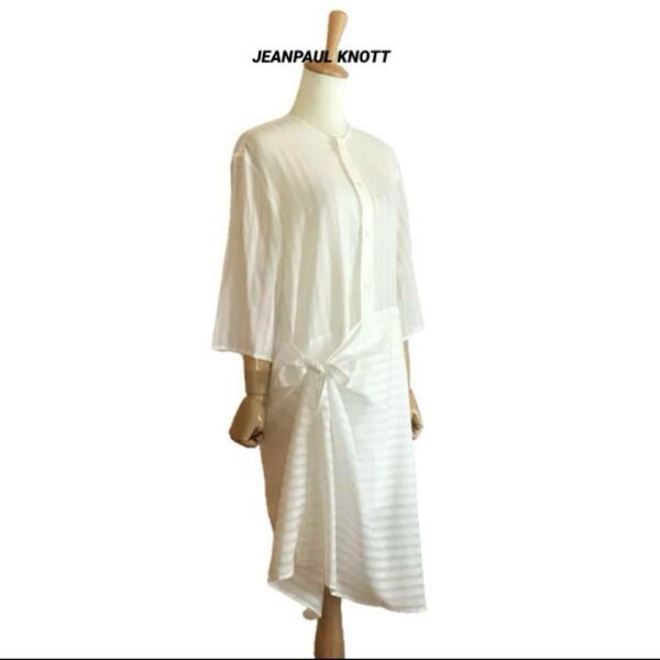 【JEANPAUL KNOTT】 ノーカラー シャツワンピース トゥモローランド