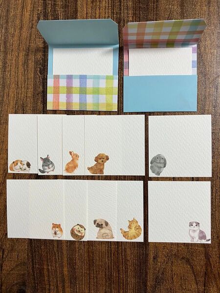 メッセージカード 動物10セット ハンドメイド