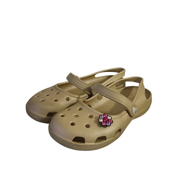希少品 crocs クロックス メリージェーン W6 23cm ベージュ系