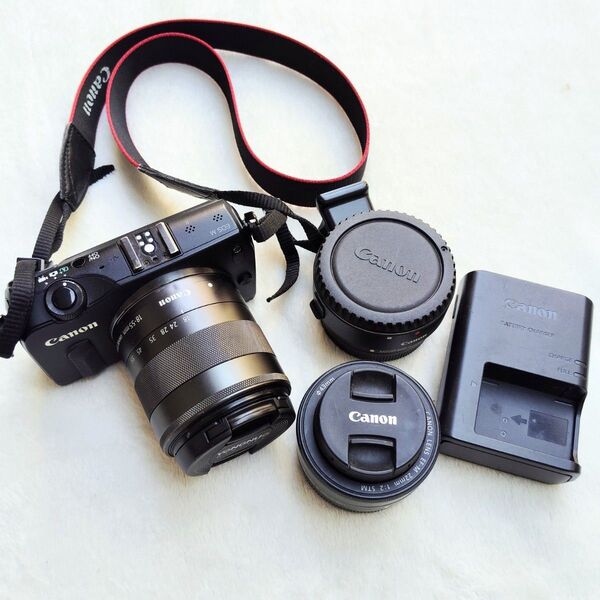 Canon EOS M ミラーレス一眼 マクロレンズ マウントアダプター付き