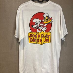 【週末限定】DOGS N SUDS DRIVE IN ホワイトロゴTシャツ ビンテージ