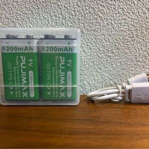 【新品】9V 1200mAh USB充電式バッテリー2個セット