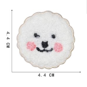 ビション・フリーゼ 刺繍ワッペン アイロン アップリケ 4.4cm