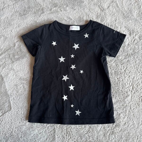 クゥオティユースフィス quoti use fith 星柄半袖Tシャツ110 ブラック 黒 トップス 保育園着