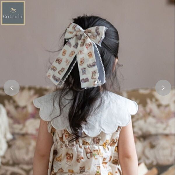 新品未使用 バースデイ Cottoli ヘアアクセサリー こねこ図鑑 ヘアゴム 髪飾り リボン コトリ 女の子レース アンティーク