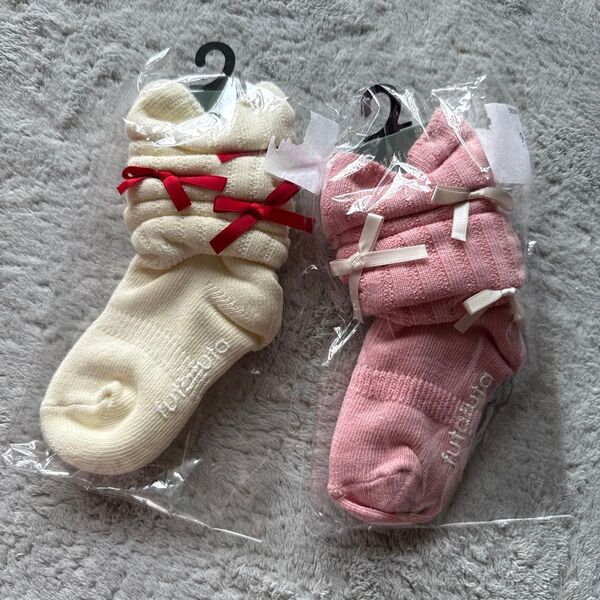 新品未使用 フタフタ ルーズソックス 靴下 9cm 10cm 11cm 12cm 13cm 14cm 15cm 白 ピンク