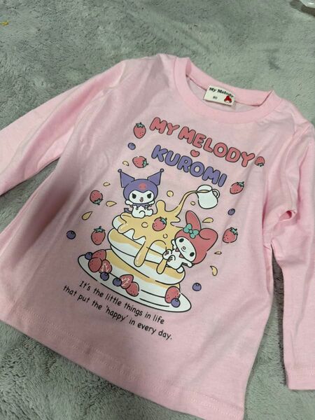 新品未使用 マイメロディ クロミちゃん 長袖Tシャツ 80cm ピンク ロンt 保育園着 女の子 サンリオ