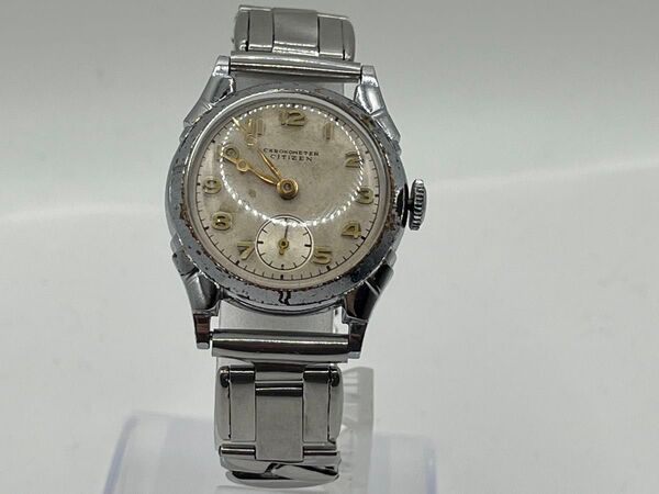【訳あり】CHRONOMETER CITIZEN クロノメーター シチズン スモセコ 手巻き腕時計