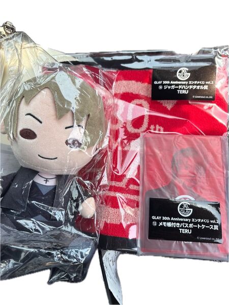 TERU 4点セット ハンドタオル パスポートケース すわりんこ クリアポスター TERU GLAY えんためくじ