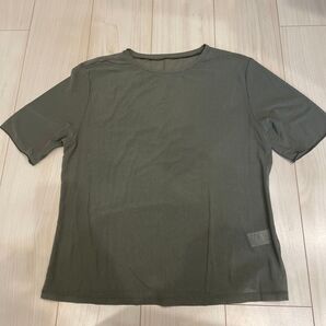 Tシャツ カットソー カーキグリーン GU