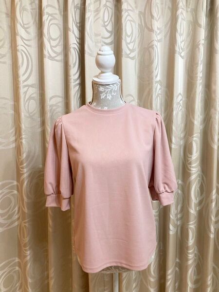 シーイン SHEIN カットソー ブラウス 五分袖 パフスリーブ