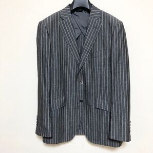 stanley blacker 2Bリネンストライプテーラードジャケット M〜L日本製