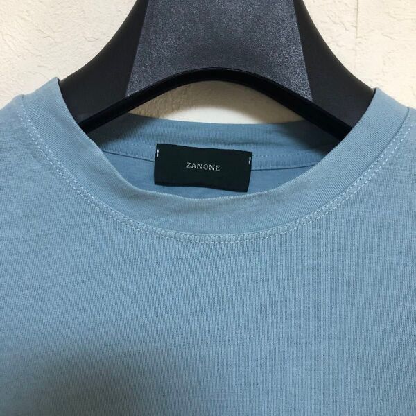 ZANONE サックススモーキーブルー ドレスTシャツ 48 イタリア製