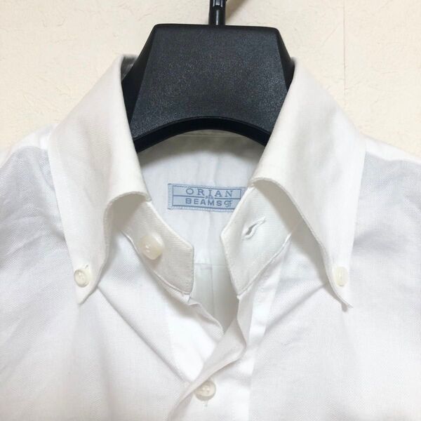 ORIAN ボタンダウンホワイトシャツ38 15(L〜XL) イタリア製
