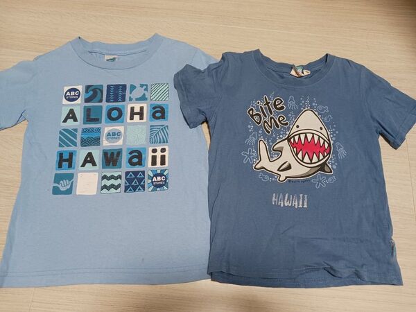 ハワイ Tシャツ2枚セット 110~120 ABCストア ブルー キッズ 半袖Tシャツ