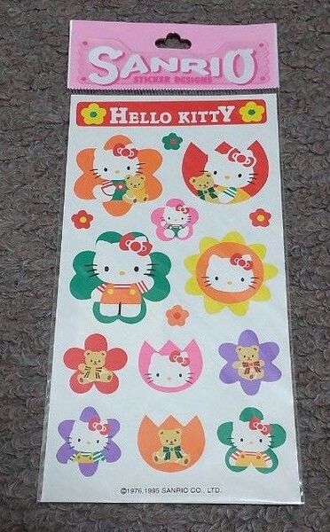 キティ、シール、ステッカー、平成レトロ、レトロ、平成女児、1995年、当時物、希少品、激レア、サンリオ、ハローキティ、くま