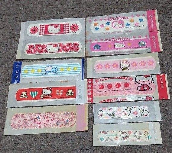 キティ、絆創膏、バンドエイド、テープ、11枚セット、平成レトロ、レトロ、平成女児、当時物、希少品、激レア、サンリオ、ハローキティ
