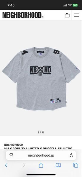neighborhood BHコラボTグレーM