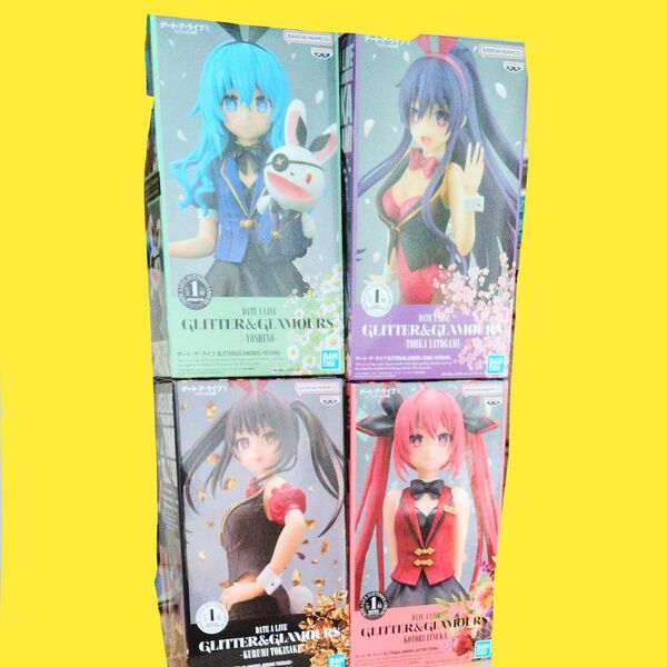 ☆未開封品☆ デートアライブ GLITTER&GLAMOROUS フィギュア 夜刀神十香 四糸乃 五河琴里 時崎狂三 プライズ