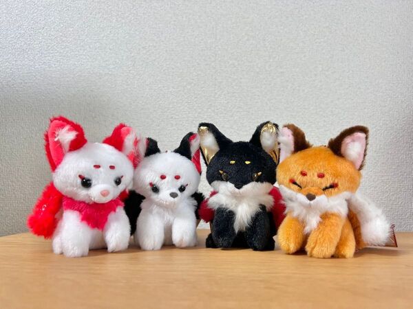 九尾ちょコンとキツネ ぬいぐるみ 4種セット マスコット きつね キーホルダー