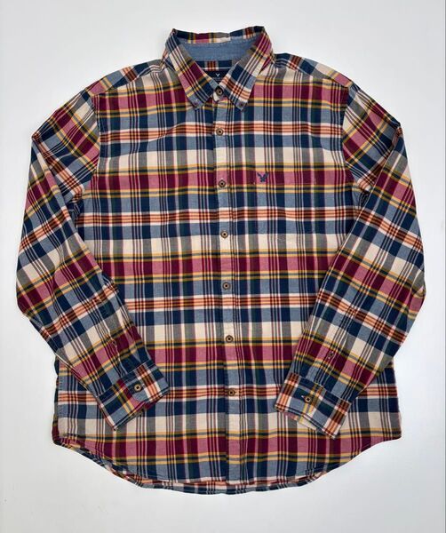 American Eagle アメリカンイーグル 長袖シャツ チェック柄 メンズ XL 薄手
