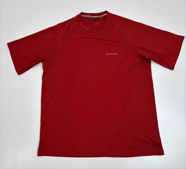 Columbia コロンビア Tシャツ オムニシェイド 速乾 半袖Tシャツ レッド メンズ XL アウトドア