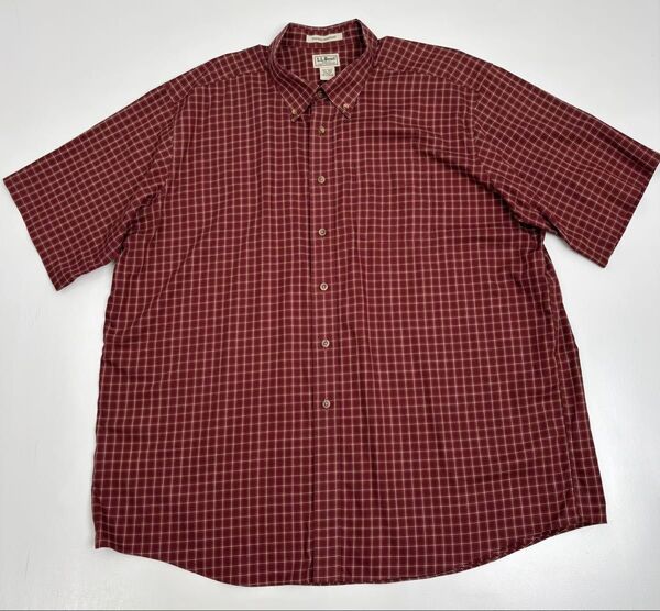 L.L.Bean エルエルビーン 半袖シャツ チェック柄 ボタンダウン 形状記憶 ノーアイロン ストリート アメカジ チェック