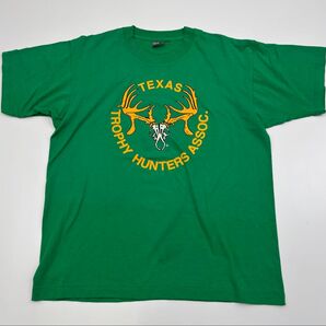BEST Texas Trophy Hunters Association Tシャツ グリーン シングルステッチ メキシコ製