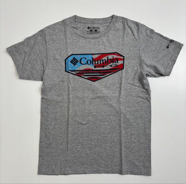 メキシコ製 Columbia PFG Tシャツ アメリカ国旗 グレー コロンビア フィッシングギア 半袖 メンズ Tシャツ