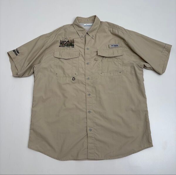 Columbia コロンビアPFG 半袖シャツ ベージュ Lサイズ
