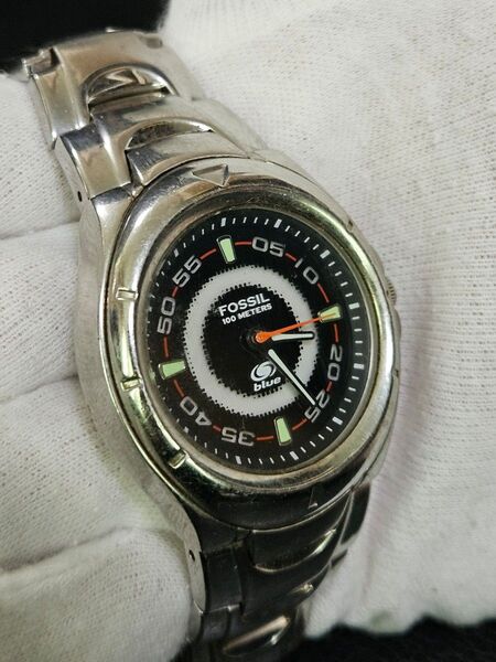 【電池切れ?】FOSSIL フォッシル blue メンズクォーツ式腕時計