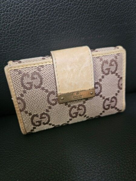 【中古】GUCCI グッチ 6連キーケース GGキャンバス ベージュ