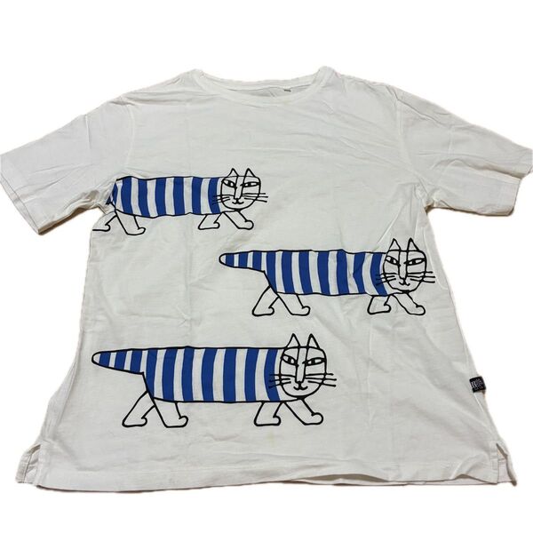 ユニクロ リサラーソン コラボTシャツ Mサイズ ホワイト 猫