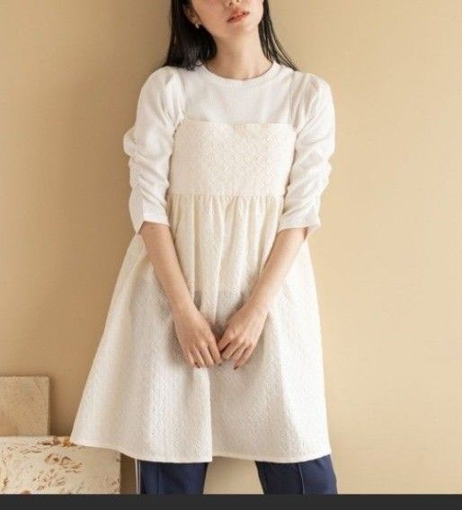 人気 完売品 定価6050円 ローリーズファーム 後ろリボン キャミ ワンピース ゆったりサイズ 未使用 タグ付き 匿名発送