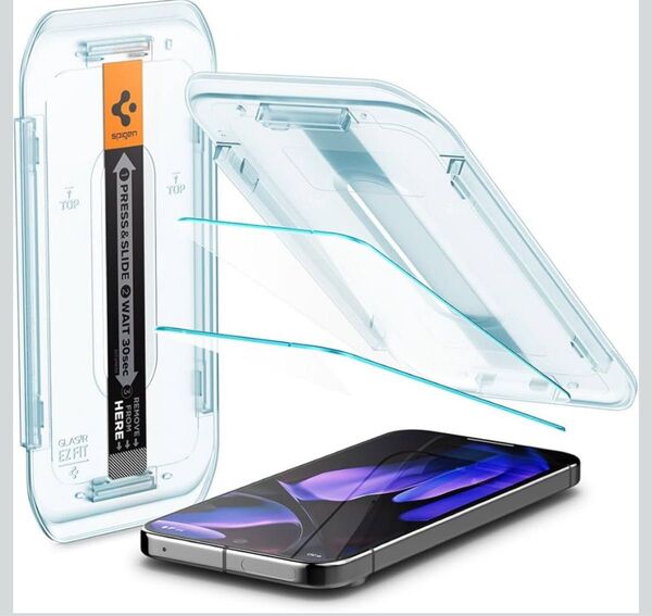 Spigen 指紋認証対応GooglePixel 9/9 Pro 保護フィルム 貼り付けキット付き 2枚入