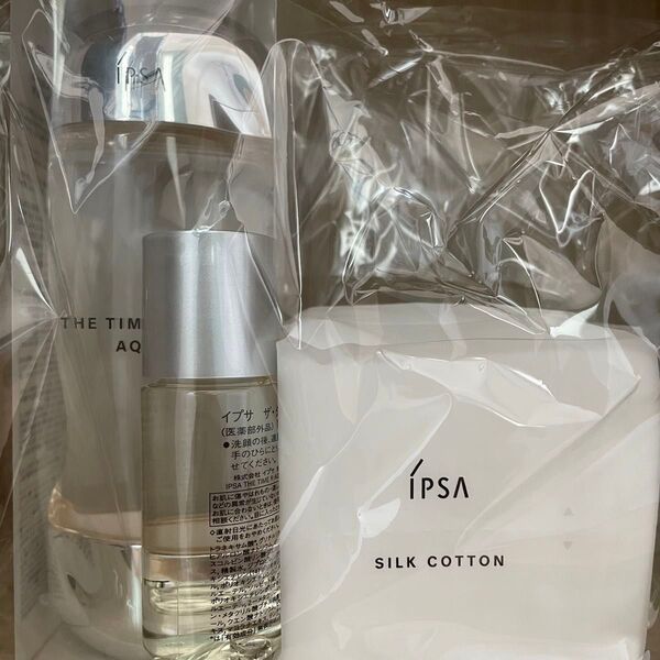 イプサ IPSA ザ・タイムR アクア 200ml + 30ml + シルクコットン20枚