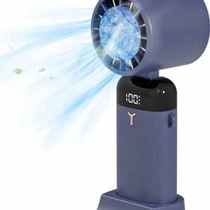 ハンディ扇風機 ハンディファン 冷却プレート 手持ち扇風機 瞬間冷却 静音 3600mAh 3段階風量調節 ブルー