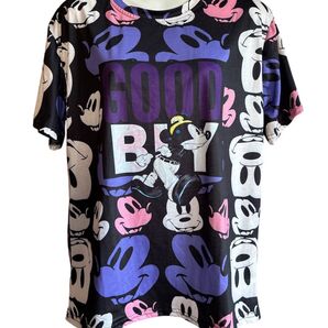 ミッキーマウス 総柄Tシャツ GOOD BOY