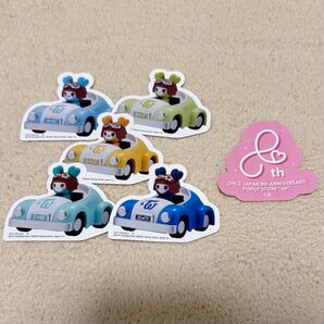 TWICE プルバックカー コレクション ガチャ ステッカー 6枚セット ポップアップ POPUP 渋谷 クイズラリー ロゴ