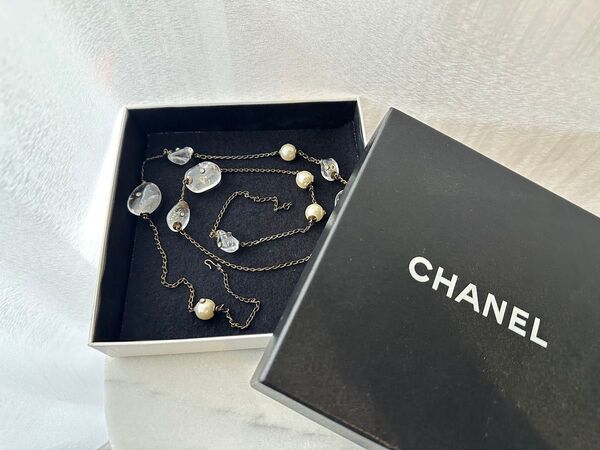 CHANEL シャネル ヴィンテージ 97A クリアストーン パール ネックレス