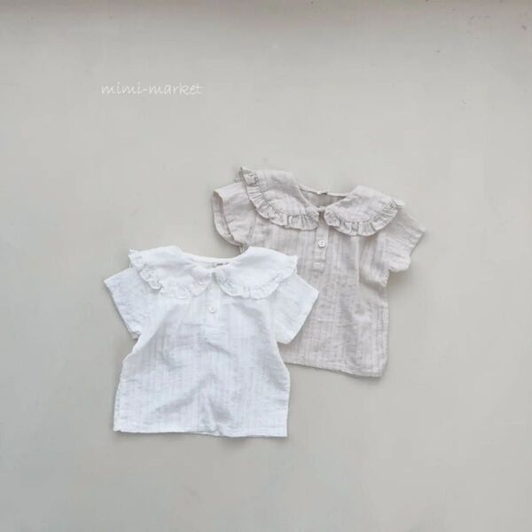 mimimarket ブラウス ivory 2 新品 韓国子ども服