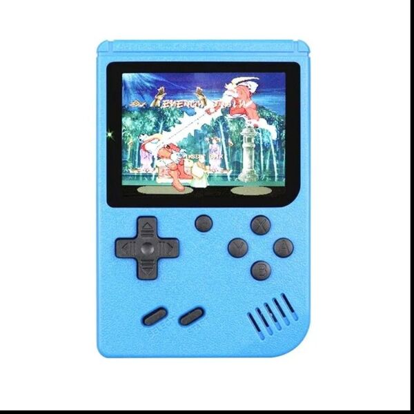 【10-14日以内】充電式レトロポータブルゲーム機GameBox(内蔵ゲーム500種類【バッテリー容量】500mAh【色】青【画面