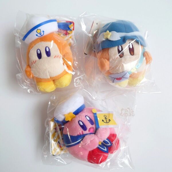 新品 3個セット 星のカービィ ボン・ボヤージュ サニーデイ ちょっこりさん カービィ ワドルディ マスコット ぬいぐるみ