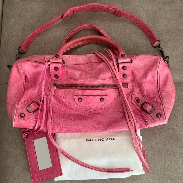 BALENCIAGA バレンシアガ ショルダーバッグ 2way ツィギー ピンク 本革