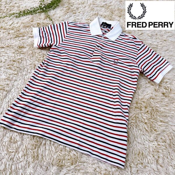 【美品】FRED PERRY フレッドペリー レディース 半袖 S ボーダー
