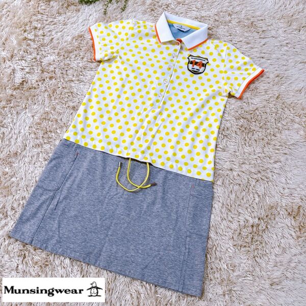 Munsingwear マンシングウエア 黄色 ワンピース ゴルフウェア M
