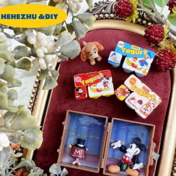 ディズニーヨーグルト 3種 デコパーツ ミニチュア